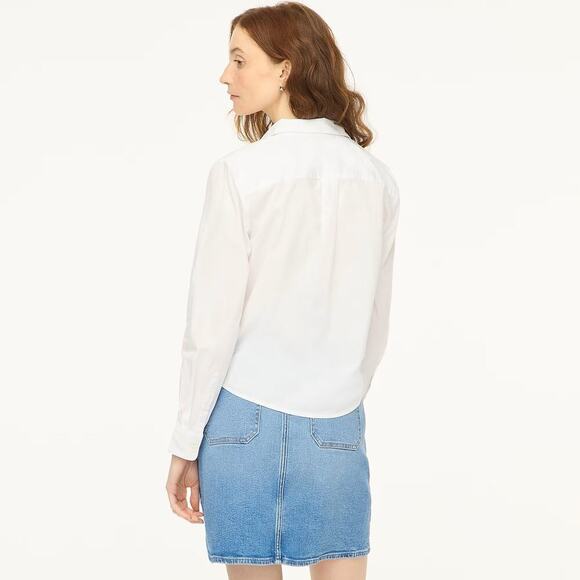 J. Crew Factory Modern Shirt Classic Long Sleeve Button-Up Cotton White NWT SP - Picture 2 of 9